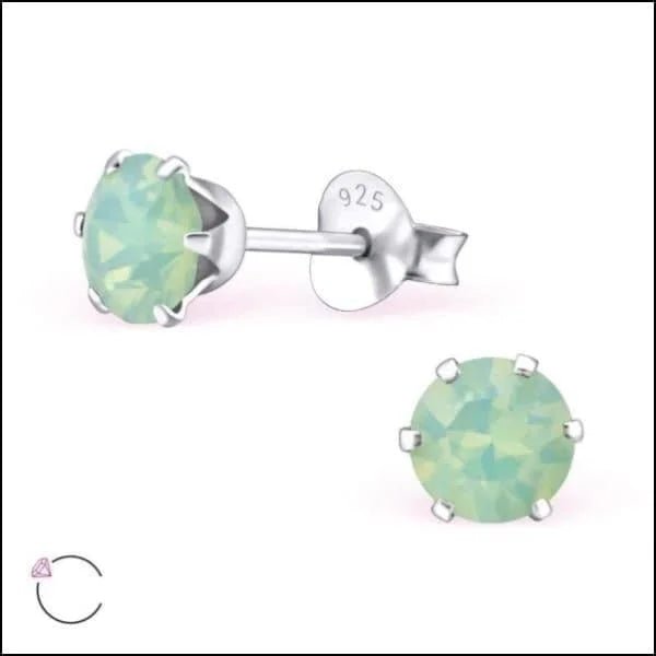 925 Zilveren Kristallen Oorbellen Rond 4-8mm - Sprankelende Studs - 5mm / Licht Roze -