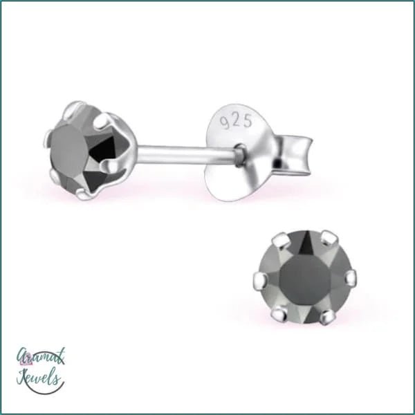 925 Zilveren Kristallen Oorbellen Rond 4-8mm - Sprankelende Studs - 4mm / Comet Argent -