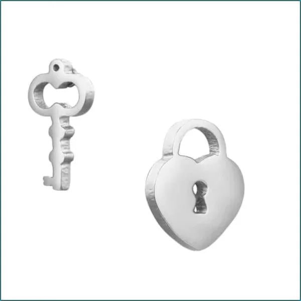 Sleutel Oorbellen: Stijlvolle Stalen Accessoires - Hartje-Goudkleur-10mm -