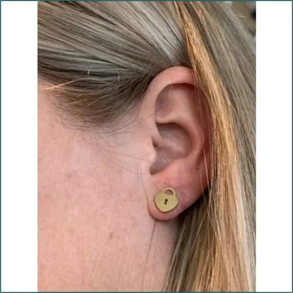 Sleutel Oorbellen: Stijlvolle Stalen Accessoires - Hartje-Goudkleur-10mm -