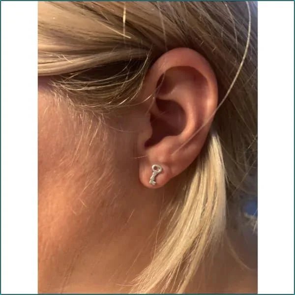 Sleutel Oorbellen: Stijlvolle Stalen Accessoires - Hartje-Goudkleurig-10mm -