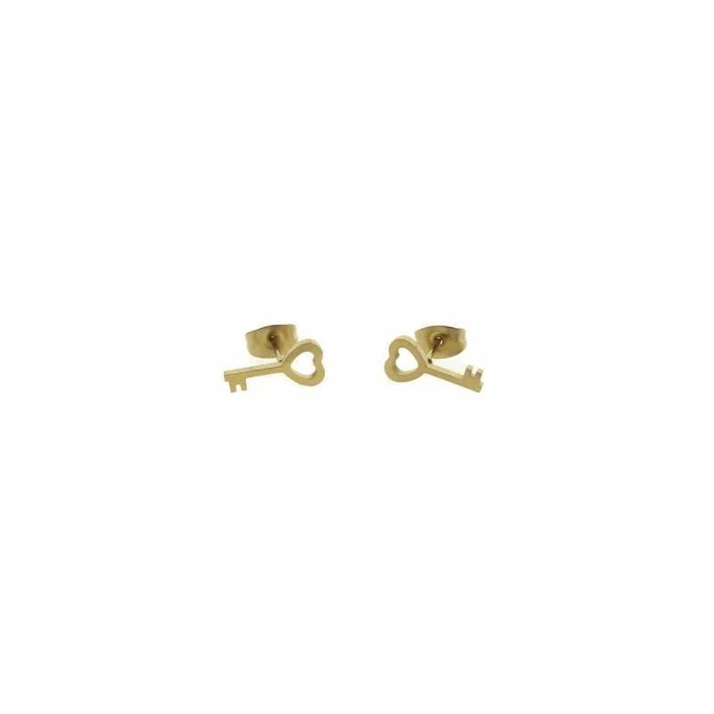 Sleutel Oorbellen: Stijlvolle Stalen Accessoires - Hartje-Zilverkleurig-10mm -