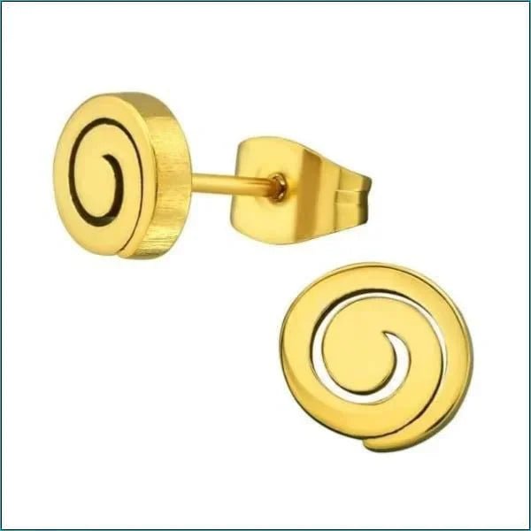 RVS Spiraal Oorbellen Diverse Kleuren 8-12mm - Trendy Spiral Studs - Fun-Zilverkleurig-7mm -