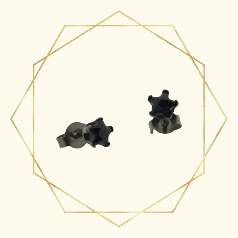 RVS Ster Oorbellen met Zirkonia Diverse Kleuren - Sterretjes Oorstekers - Goudkleurig / 8mm / Transp