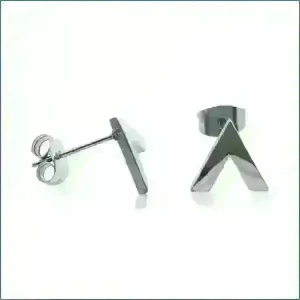 RVS Bar Oorbellen Diverse Kleuren 11x5mm - Minimalistische Studs - V-bar-Zwart-11mm -
