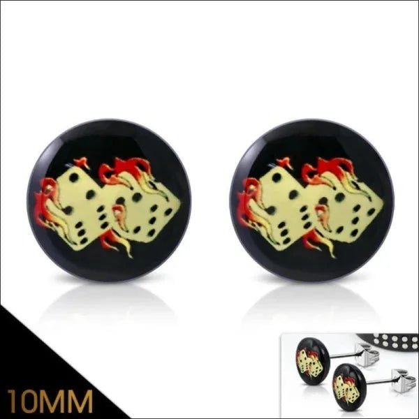 Stijlvolle Stalen Logo Oorbellen - 7mm / Sterretjes-Geel -