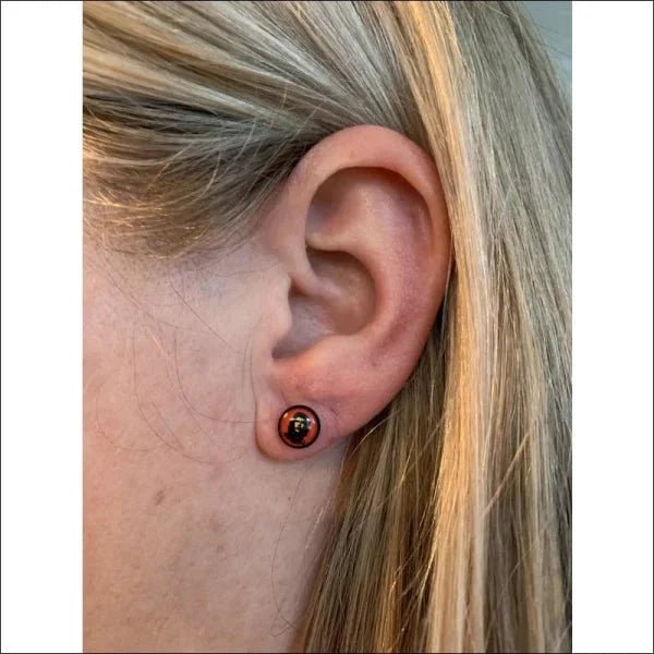 Stijlvolle Stalen Logo Oorbellen - 7mm / Sterretjes-Geel -