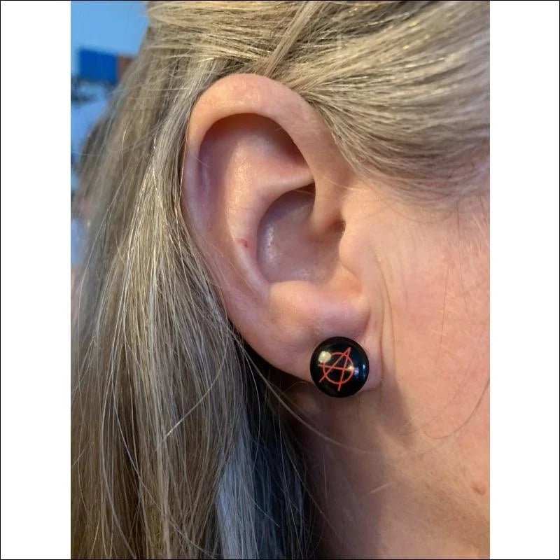 Stijlvolle Stalen Logo Oorbellen - 7mm / Sterretjes-Geel -