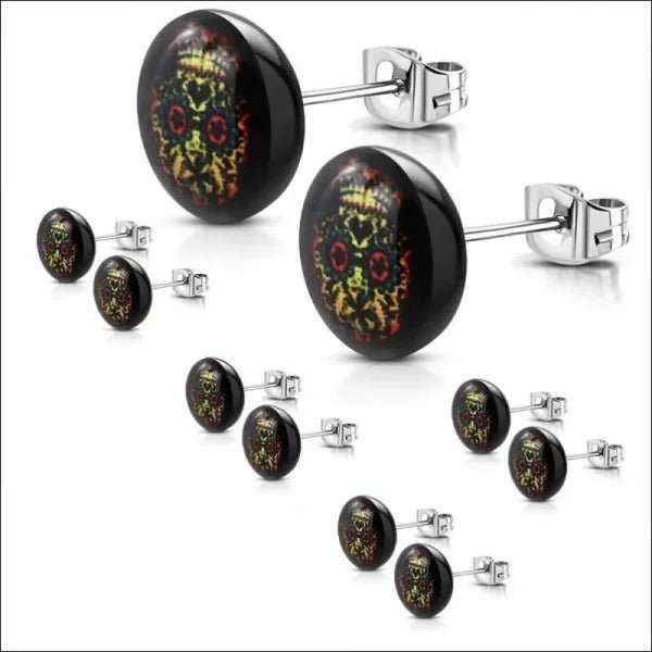 Stijlvolle Stalen Logo Oorbellen - 7mm / Skull -