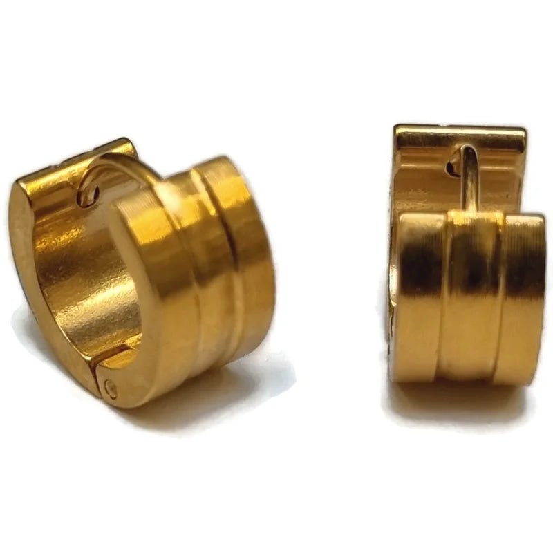 Vergulde RVS Oorringen 14mm - Goudvergulde Hoepel Oorbellen - Glad-14x4mm -