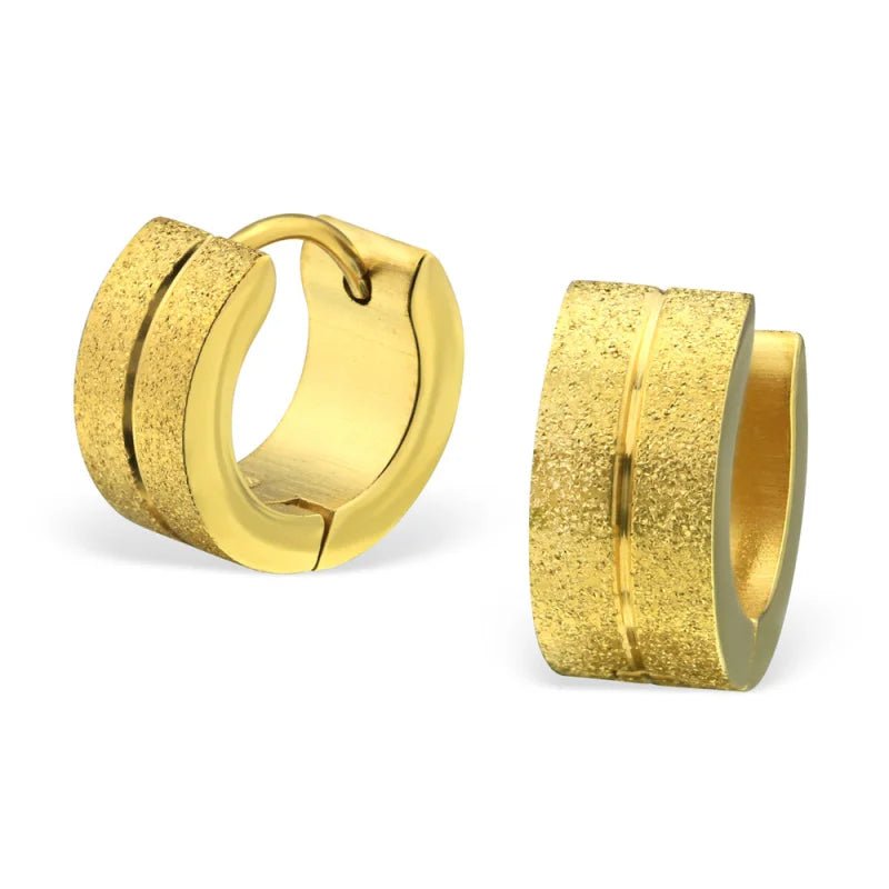 Vergulde RVS Oorringen 14mm - Goudvergulde Hoepel Oorbellen - Glad-14x4mm -