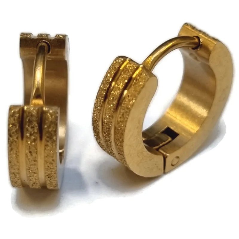 Vergulde RVS Oorringen 14mm - Goudvergulde Hoepel Oorbellen - Zirkonia-14x7mm -