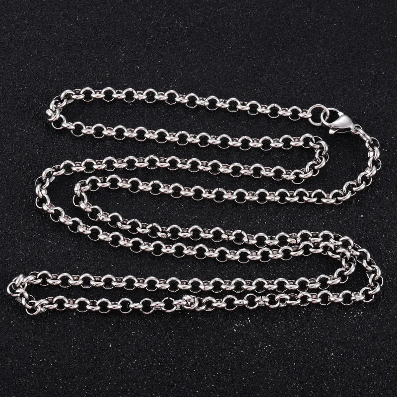 RVS Rolo Ketting Zilverkleurig &acirc;&euro;&ldquo; Ronde Schakelketting Staal Unisex - 50cm / 3mm -