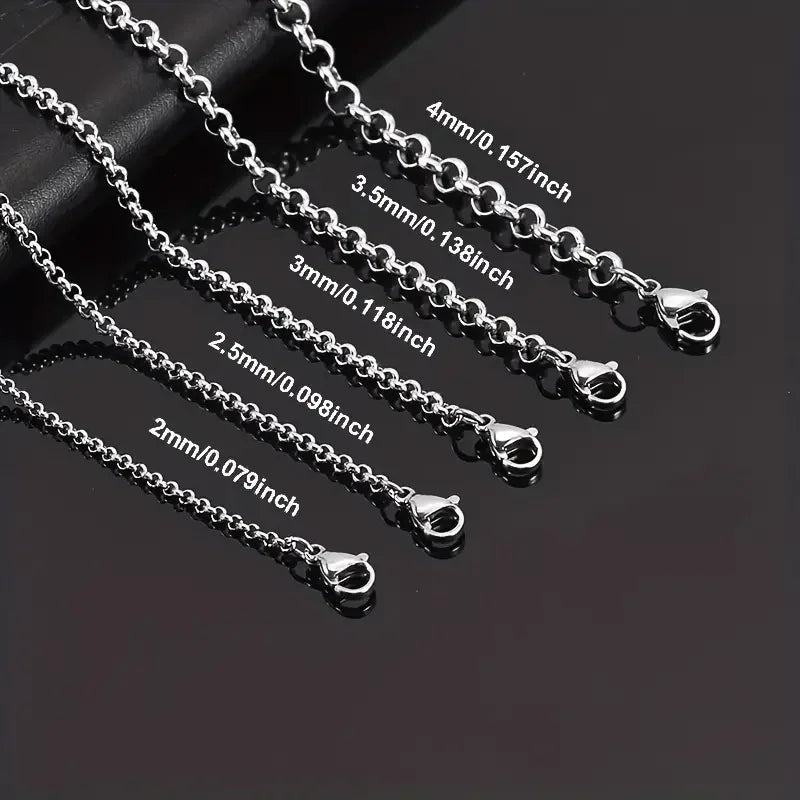 RVS Rolo Ketting Zilverkleurig &acirc;&euro;&ldquo; Ronde Schakelketting Staal Unisex - 65cm / 2mm -