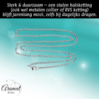 RVS Rolo Ketting Zilverkleurig &acirc;&euro;&ldquo; Ronde Schakelketting Staal Unisex - 70cm / 2mm -