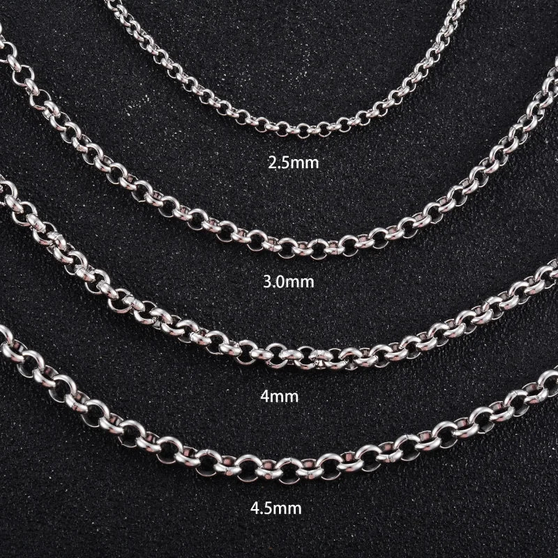 RVS Rolo Ketting Zilverkleurig &acirc;&euro;&ldquo; Ronde Schakelketting Staal Unisex - 70cm / 2.5mm
