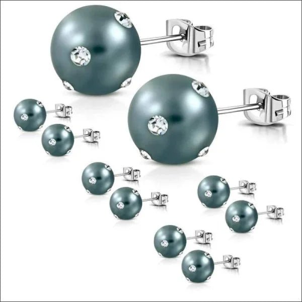 Stalen pareloorbellen met kleine steentjes - 10mm / Paars-Transparant -