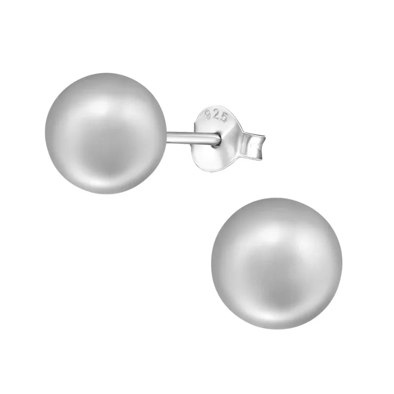925 Zilveren Parel Oorbellen 6-10mm - Matte Parel Oorstekers - Licht Zalm -