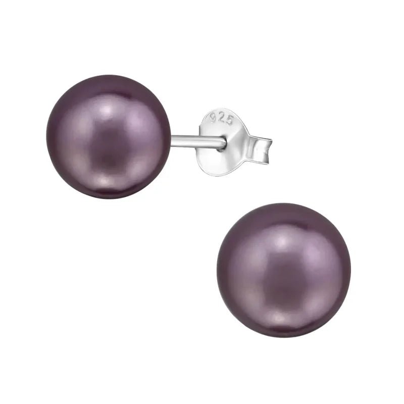 925 Zilveren Parel Oorbellen 6-10mm - Matte Parel Oorstekers - Licht Zalm -
