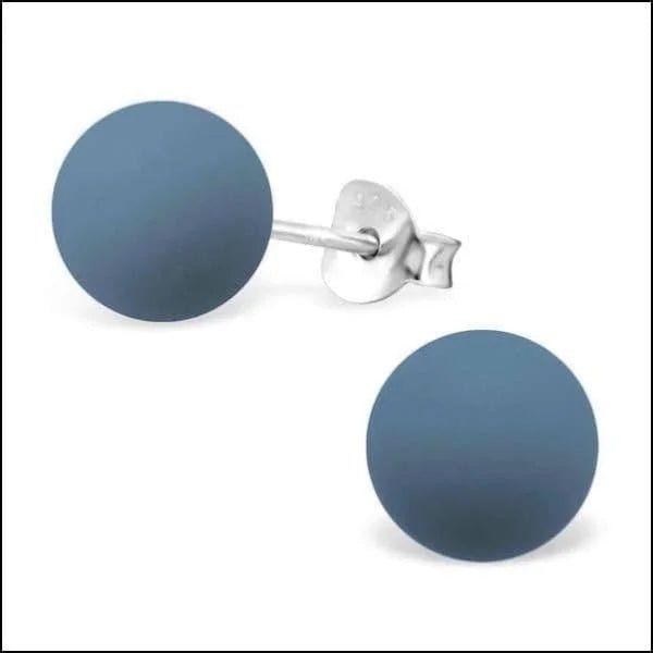 Zilveren Parel Oorbellen - Tijdloze Elegantie - 8mm / Mat Licht Blauw -