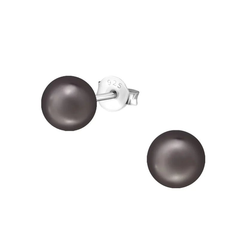 Zilveren Parel Oorbellen - Tijdloze Elegantie - 8mm / Mat Licht Blauw -