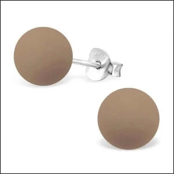 Zilveren Parel Oorbellen - Tijdloze Elegantie - 8mm / Mat Licht Bruin -