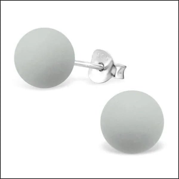 Zilveren Parel Oorbellen - Tijdloze Elegantie - 8mm / Mat Licht Grijs -