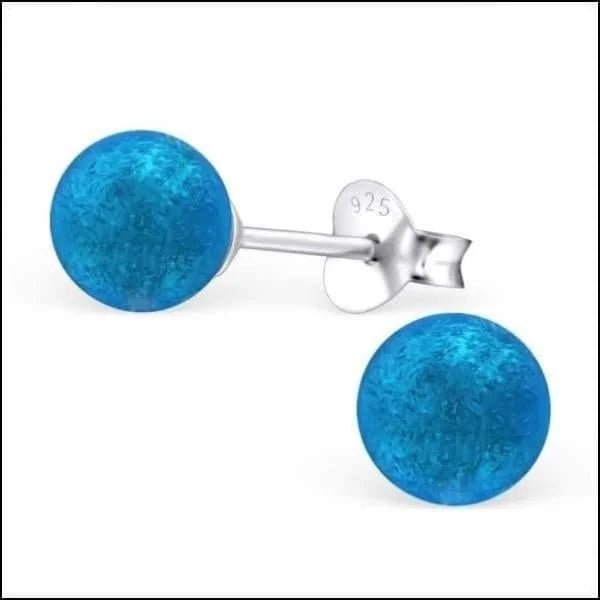 Zilveren Parel Oorbellen - Tijdloze Elegantie - 6mm / Zijde Blauw -