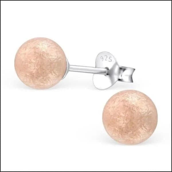 Zilveren Parel Oorbellen - Tijdloze Elegantie - 6mm / Zijde Oranje -