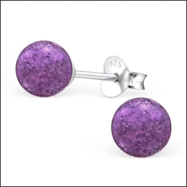 Zilveren Parel Oorbellen - Tijdloze Elegantie - 6mm / Zijde Paars -