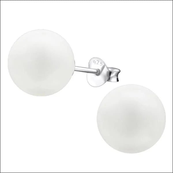 Zilveren Parel Oorbellen - Tijdloze Elegantie - 10mm / Mat Wit -