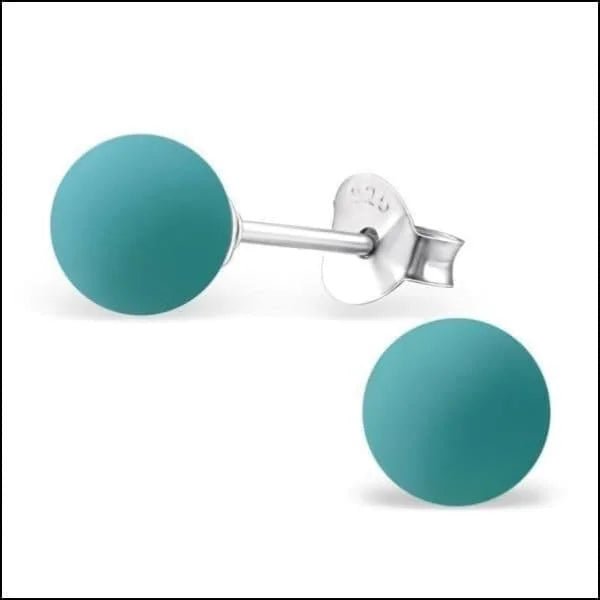 Zilveren Parel Oorbellen - Tijdloze Elegantie - 6mm / Mat Turquoise -