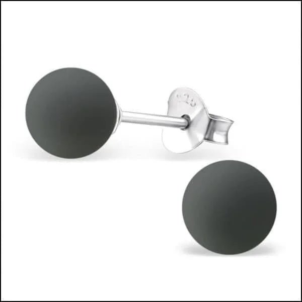 Zilveren Parel Oorbellen - Tijdloze Elegantie - 6mm / Mat Grijs - Unisex