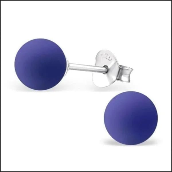 Zilveren Parel Oorbellen - Tijdloze Elegantie - 6mm / Mat Violet -