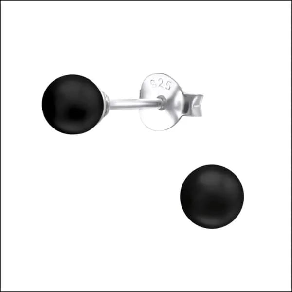 Zilveren Parel Oorbellen - Tijdloze Elegantie - 4mm / Zwart -