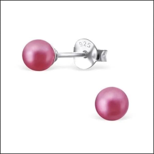 Zilveren Parel Oorbellen - Tijdloze Elegantie - 4mm / Roze -