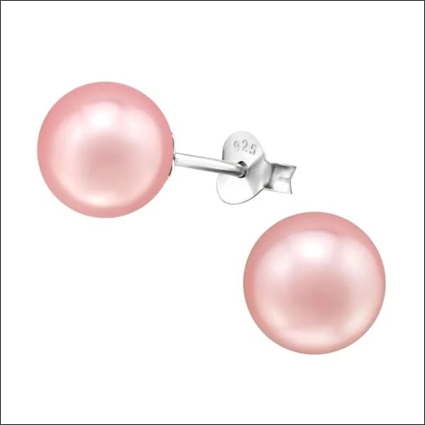 Zilveren Parel Oorbellen - Tijdloze Elegantie - 8mm / Roze -