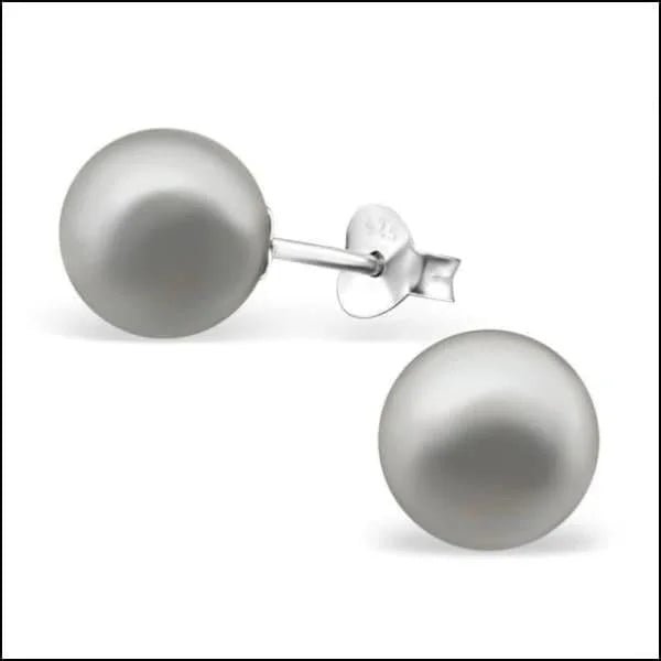 Zilveren Parel Oorbellen - Tijdloze Elegantie - 8mm / Grijs -