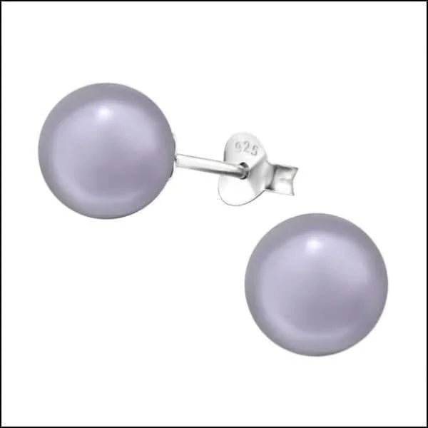 Zilveren Parel Oorbellen - Tijdloze Elegantie - 8mm / Licht Blauw -