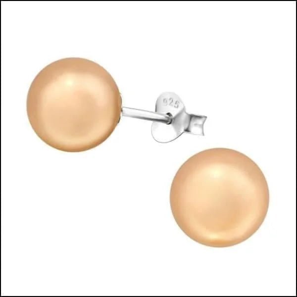 Zilveren Parel Oorbellen - Tijdloze Elegantie - 8mm / Oranje -