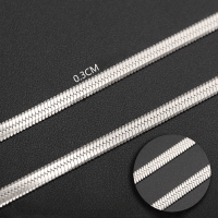 Platte Slangenketting Zilverkleurig Staal &acirc;&euro;&ldquo; Elegante Snake Chain RVS - 3mm / 65cm