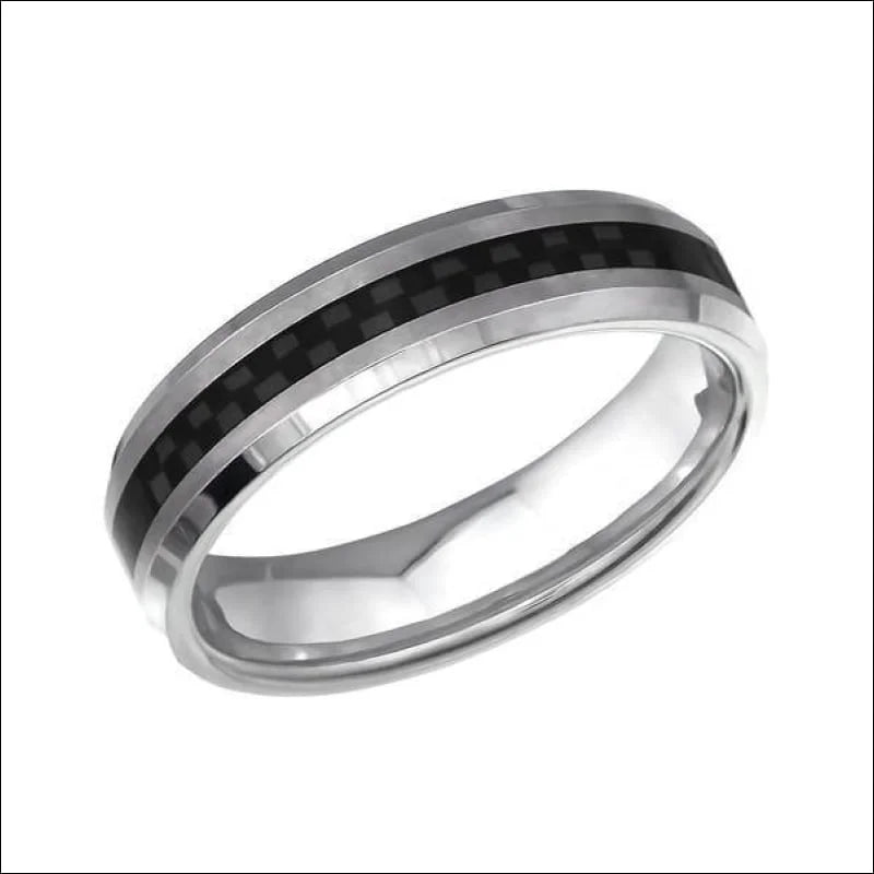 Titanium Ring Carbon Fiber Streep -