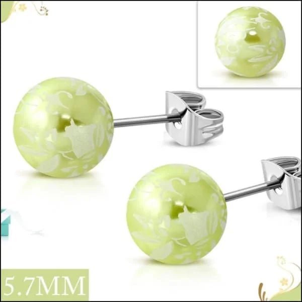 Leuke Ronde Spetter Oorbellen - 8mm / Paars-Goudkleur -