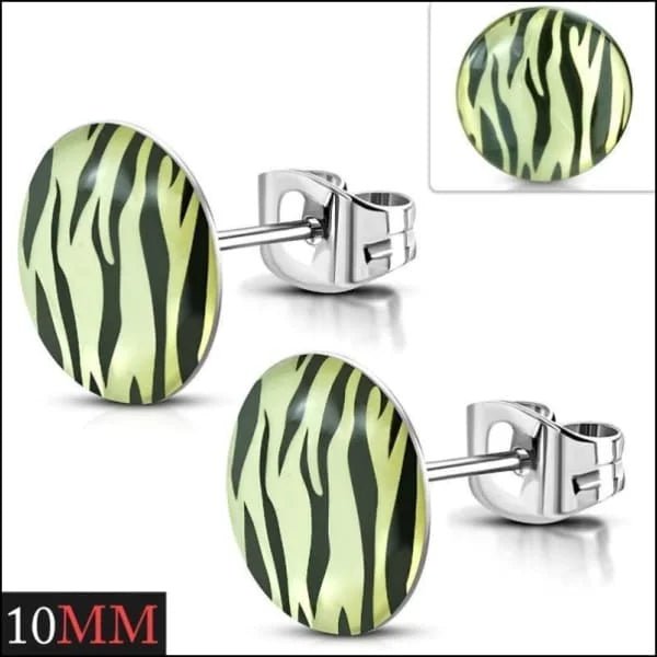 Trendy Zebra Print Oorbellen - Wit/Zwart-10mm -