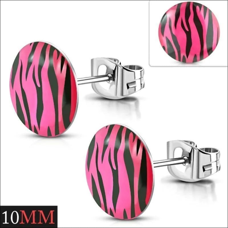 Trendy Zebra Print Oorbellen - Multikleur/Zwart-10mm -