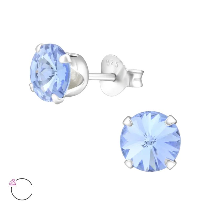 Zilveren Kristal Oorbellen - Aramat Jewels&Acirc;&reg; - Licht Blauw -