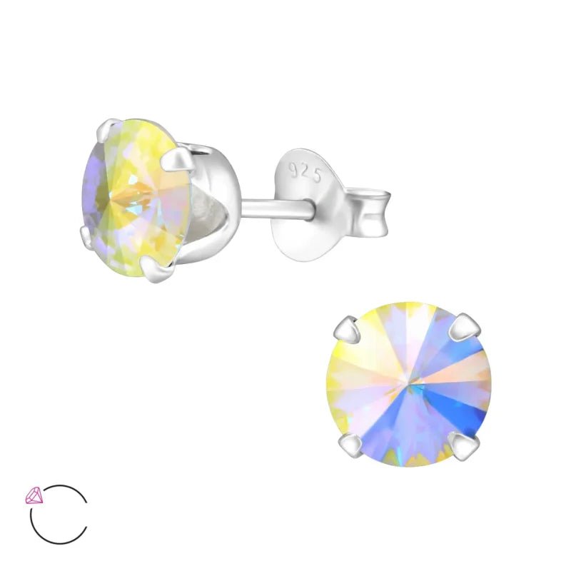 Zilveren Kristal Oorbellen - Aramat Jewels&Acirc;&reg; - Licht Blauw -