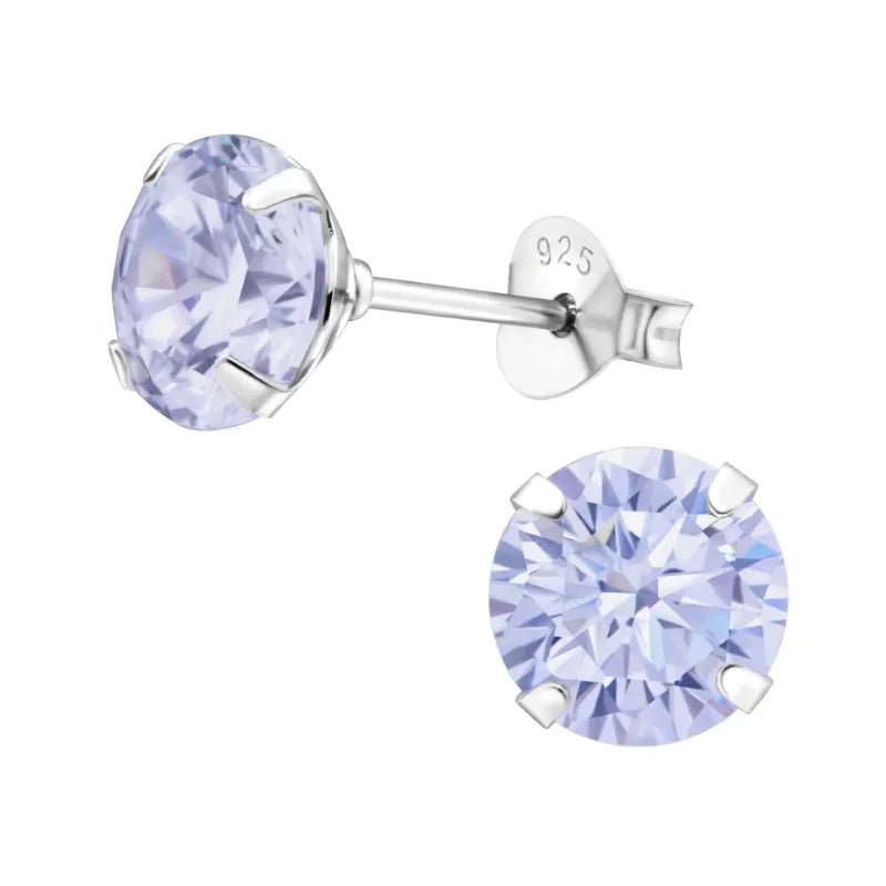 Ronde Kristal Oorbellen zilver - AB Roze -