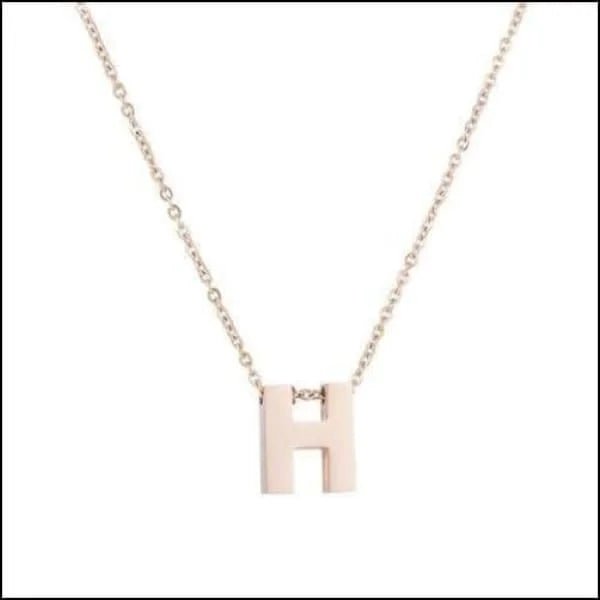 Ros&Atilde;&copy;kleurige Initiaal Ketting RVS &acirc;&euro;&ldquo; 45cm Gepersonaliseerde Letter Ke