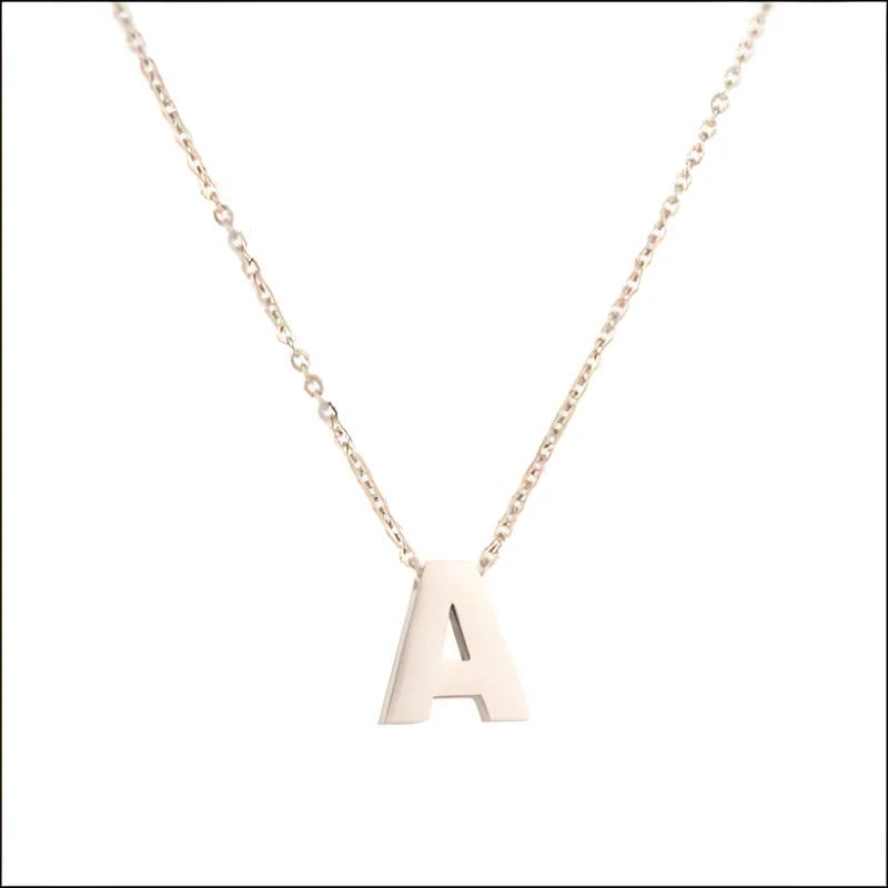 Ros&Atilde;&copy;kleurige Initiaal Ketting RVS &acirc;&euro;&ldquo; 45cm Gepersonaliseerde Letter Ke